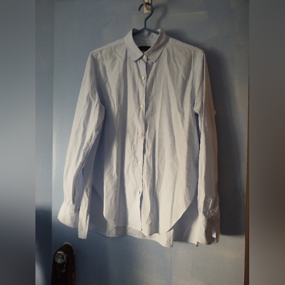 Isabel Marant Blue White Cotton Poplin Striped Shirt 40 L - Picture 3 of 8